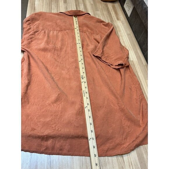 Tommy Bahama Shirt Mens Medium Silk Orange Short Sleeve Hawaiian Camp Mens M - Picture 12 of 13
